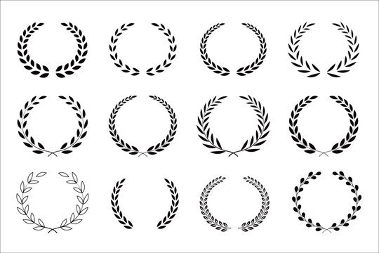 使える月桂樹セット ベクター イラスト 賞 アイコン