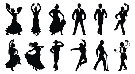 Dancers In Motion Black Silhouette ballroom dancing © MST