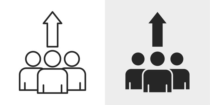 Team Growth Icon represents business growth through teamwork, collaboration, and organizational development.