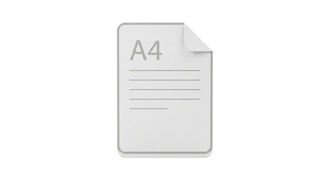 Clean A4 paper document with lines and a curled corner