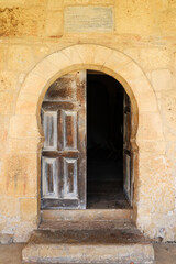 Obraz premium Entrance with altar of The Monastery of San Miguel de Escalada, Castile and Leon
