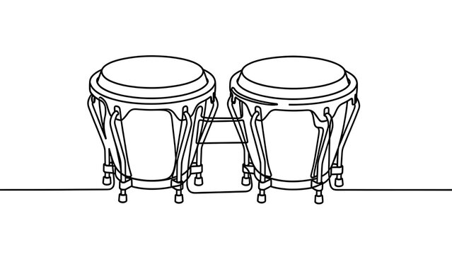 Pair of bongo drums on white background.