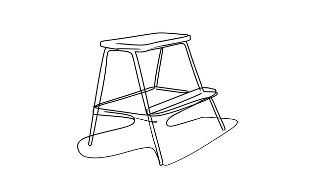 Simple step stool illustration on white background.