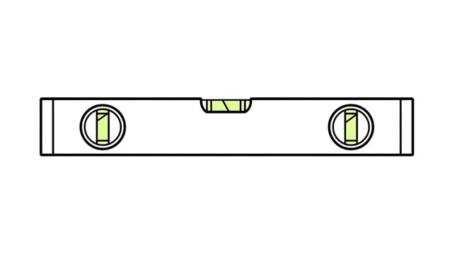 Spirit level tool on white background.