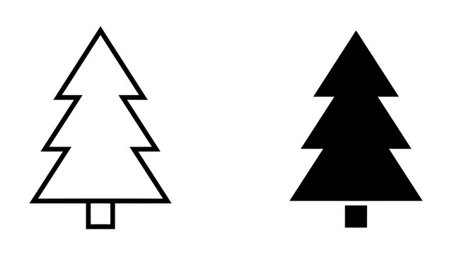 Two Trees: A simple illustration depicting two stylized trees, one outlined and one filled in, representing versatility and design elements.