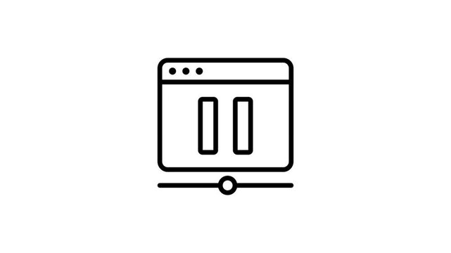 Play and pause video animated icon for media player technology, cinema, play movie, motion picture, music, film, streaming, entertainment and other. 4K video with alpha channel background