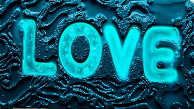 Fluorescent Love: Glowing Liquid Forms and Dissolves in a Dark Room
