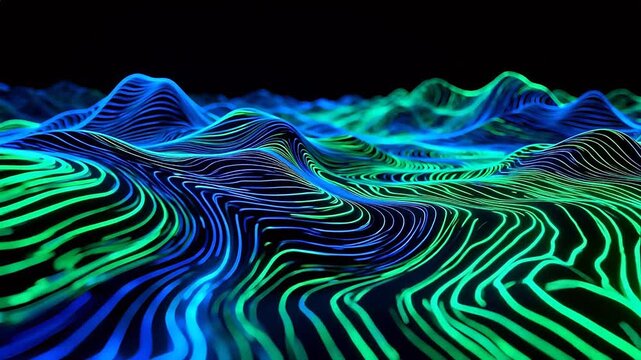 Abstract glowing wavy lines