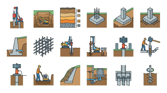 Creative Illustrated Step by Step Guide to Deep Foundation Construction Techniques and Equipment