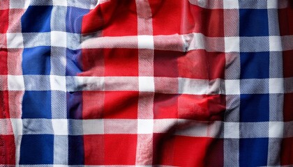 Obraz premium Red White Blue Gingham Fabric Texture