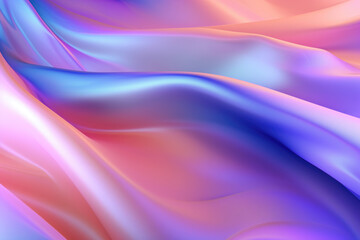 Fototapeta premium Elegant Iridescent Silk Fabric Waves in Pastel Colors