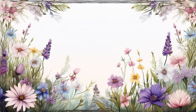Delicadas Flores Silvestres Como Borde De Marco