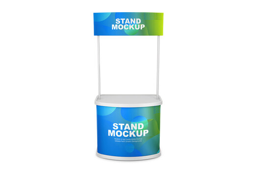 Stand Mockup Realistic Render for Portfolio and Brand Identity