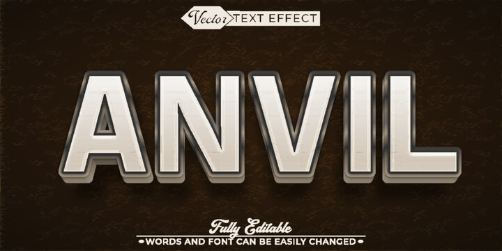  Heavy Anvil Blacksmith Forge Typography Vector Fully Editable Smart Object Text Effect