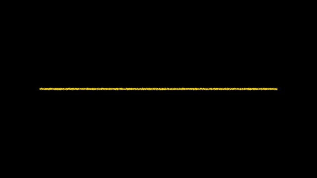 Gold thin horizontal turbulent displace divider line.4k motion graphics video animation