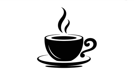 Fototapeta premium A steaming hot cup of coffee on a saucer