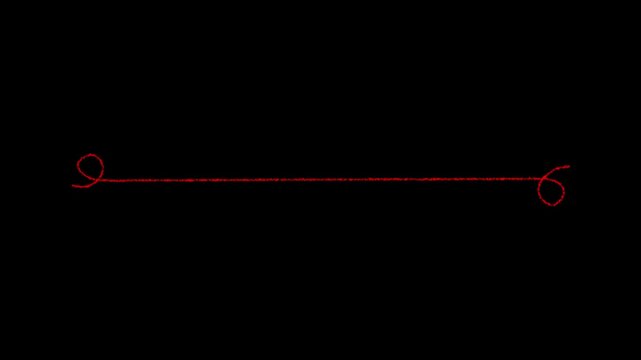 Golden thin horizontal decorative line with curled ends elegant divider border element for invitation, luxury branding and graphic design.4k motion graphics video animation
