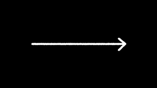Simple black right arrow isolated on transparent background.4k motion graphics video animation