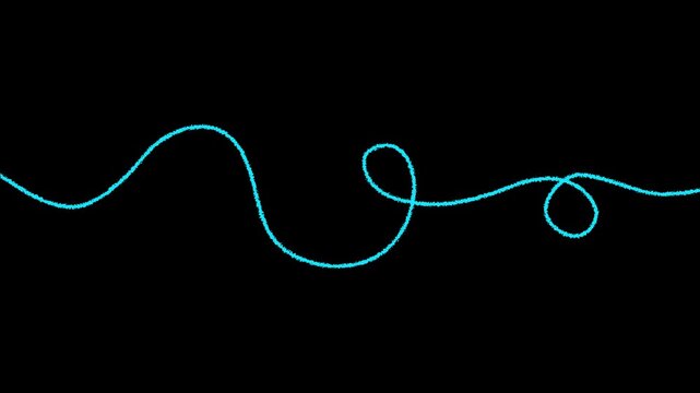 Glowing Black continuous wavy line .4k motion graphics video animation
