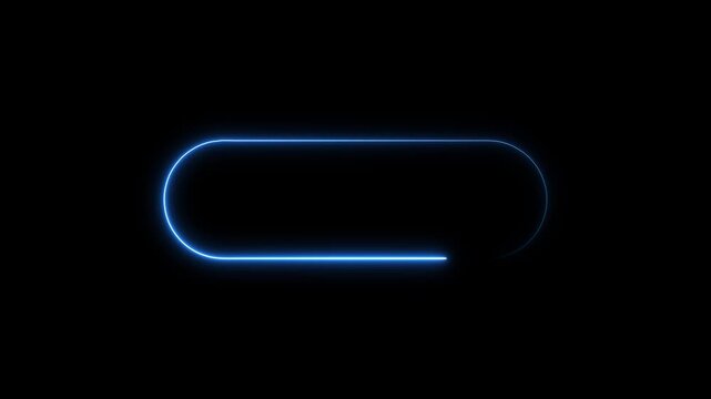 Neon glowing rounded pill frame for UI buttons, labels, highlights, and modern tech design elements.4k motion graphics video animation