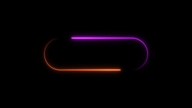 Neon glowing rounded pill frame for UI buttons, labels, highlights, and modern tech design elements.4k motion graphics video animation