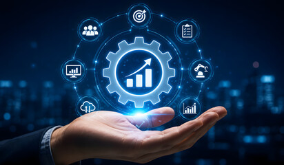 Fototapeta premium business process automation technology concept