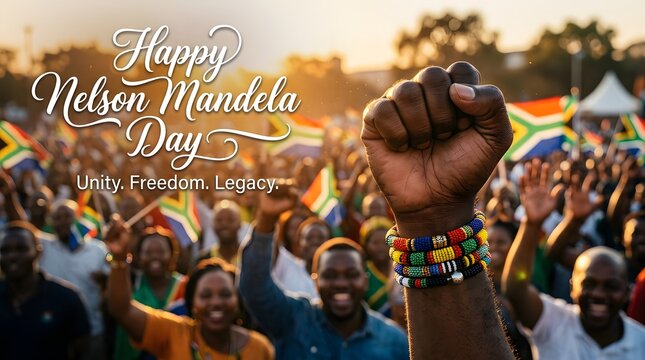Clenched Fist With Bead Bracelets Crowd Celebration Photo