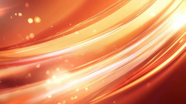 Golden glowing abstract light streaks moving gracefully in a seamless loop with sparkling particles, creating an elegant and dynamic background for visuals and text