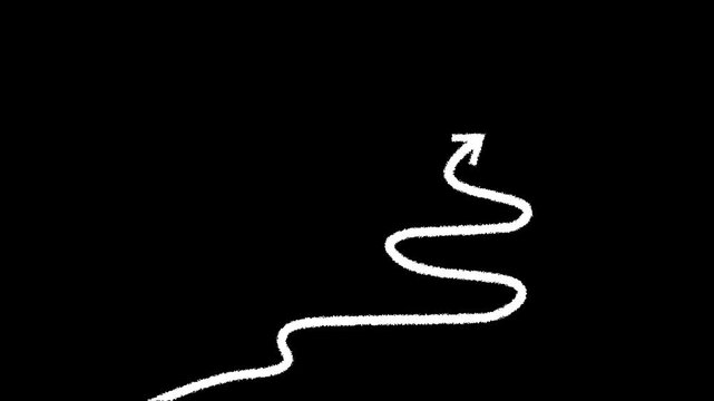 Business goal and success concept. Businessman drawing flag and mountain on chalkboard.4k motion graphics video animation