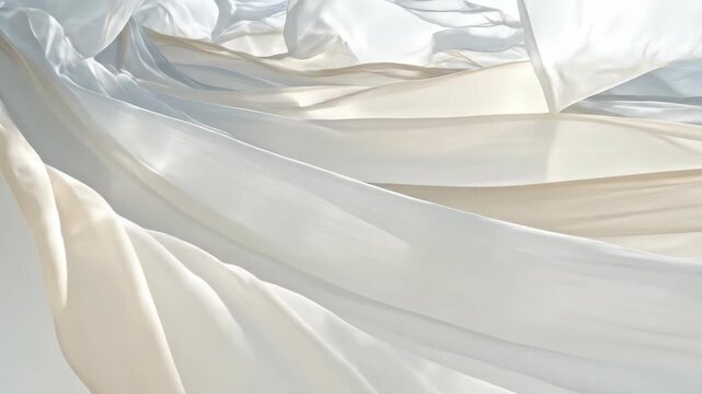 Abstract Flowing White Fabric Textures for Artistic Backgrounds.