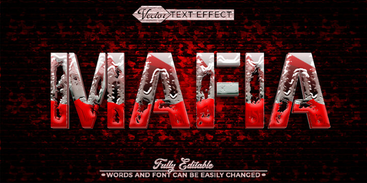  Classic Mafia Crime Family Typography Vector Fully Editable Smart Object Text Effect