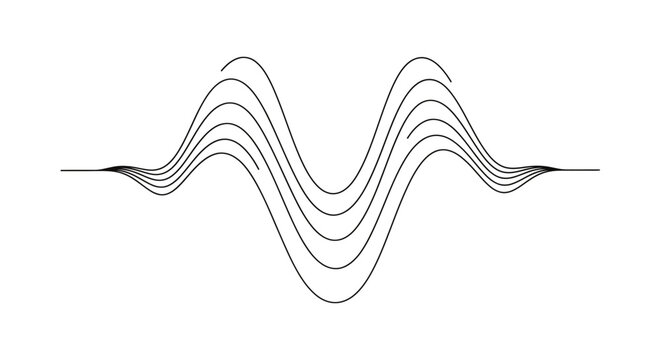 Waveform, sound wave, audio signal, vector graphics