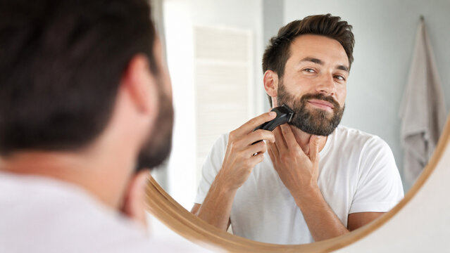 Morning beard grooming routine at home