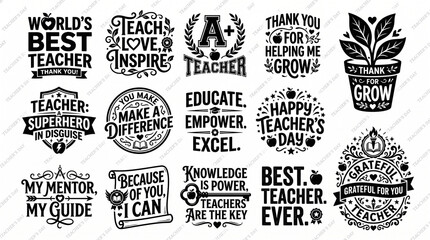 Obraz premium Teacher appreciation quotes and sayings for inspirational gifts