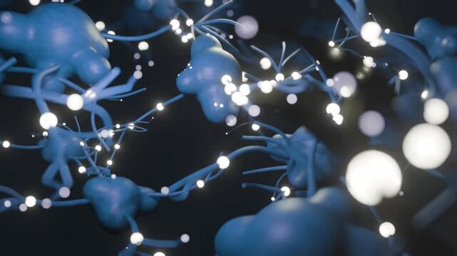 Blue neuron network brain medical bg 4k