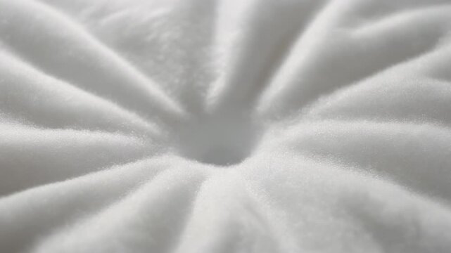 Macro Fluffy White Memory Foam Pillow Slowly Rising Back Up After a Head Impression is Removed