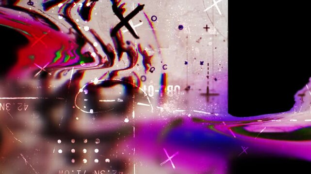 Chaotic grunge glitch transition with distortion, color bleed, and digital noise, perfect overlay asset for edgy video editing projects