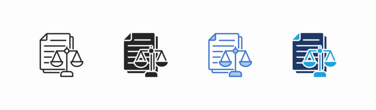 Set of legal document icon collection in multiple style. Icon suitable for web and mobile application