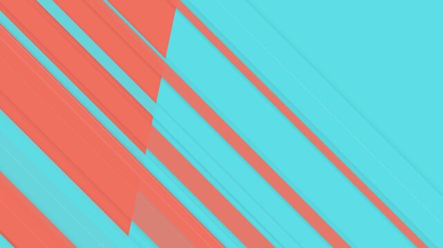 Diagonal lines of coral and cyan create a dynamic abstract pattern, suggesting movement and visual rhythm
