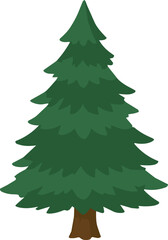 Fototapeta premium evergreen pine tree with dense green branches and a brown trunk isolated