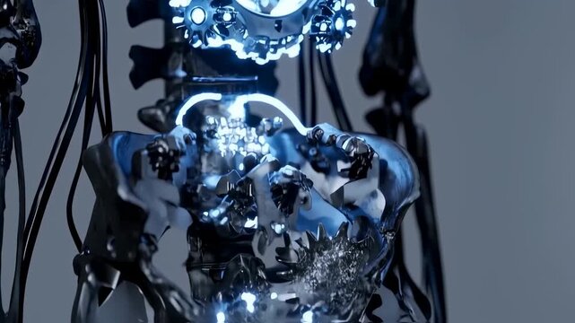 Mechanical skeleton model close up