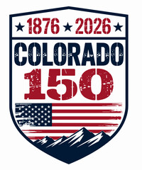 Fototapeta premium America 250 Colorado 150 Years American Lover