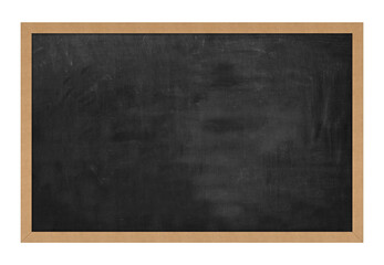 Blank Black Chalkboard with Wooden Frame Isolated PNG on Transparent Background, Blackboard Mockup Template © Iryna