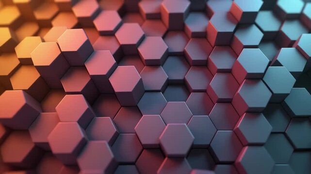 Abstract Hexagon Grid Motion Background Cinematic 4K Footage