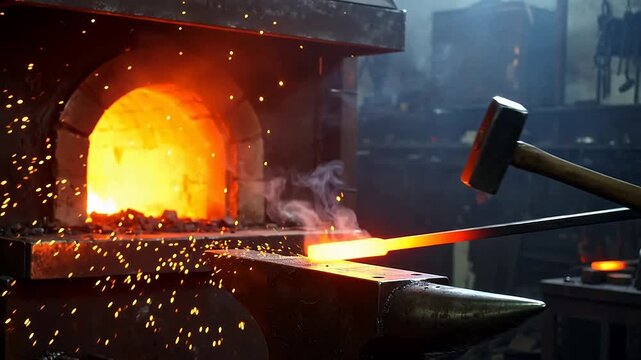 Forged in Fire: Hammer and Metal in Action