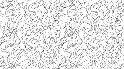 Fototapeta premium Minimalist monochrome curly lines texture vector background