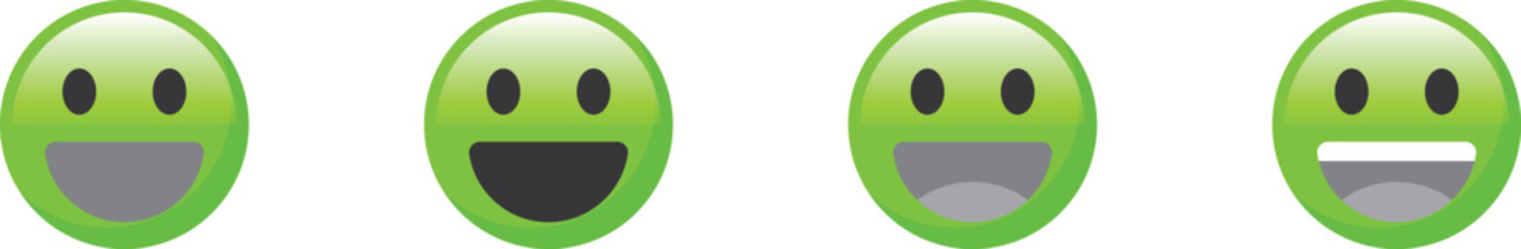 Four type of smile emoji vector.