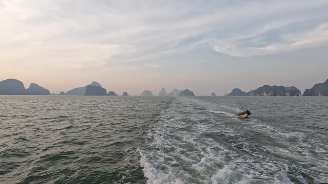 Sunset on the islands of Ao Phang Nga National Park