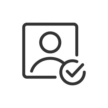 User profile icon with check mark for digital identity verification