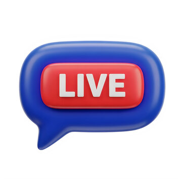 3D live stream notification bubble icon